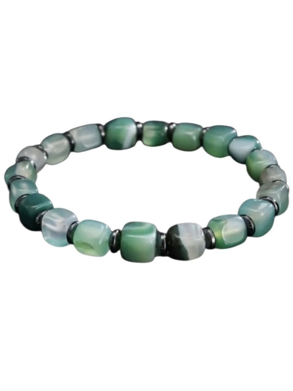 Green Beaded Stretch Bracelet